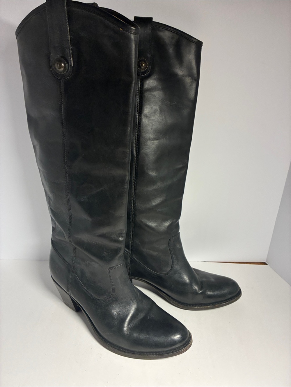 Frye Jackie Black Leather Knee-High Women's Boots 8.5 b